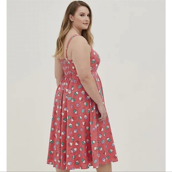 Torrid Fit Flare Poplin Cupcake Print Dress Size 3 - Picture 4 of 17